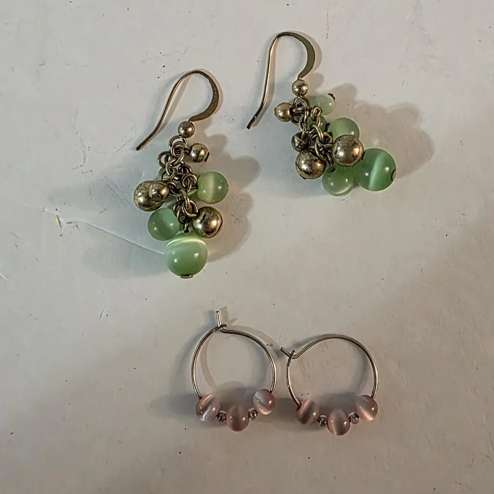 Fashion Jewelry Green and Pink Earrings